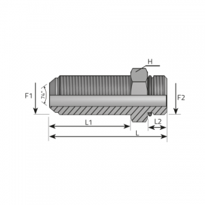 Long connector male JIC – male UNF. (AMJ..MU..L)